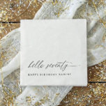 70th Birthday Party Hello 70 Modern Milestone Napkins<br><div class="desc">70th Birthday Napkins:Add a refined touch to a 70th birthday celebration with these black and white napkins. “hello seventy” in elegant calligraphy pairs perfectly with a minimalist,  modern theme.</div>