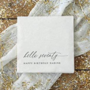 70th Birthday Party Hello 70 Modern Milestone Napkins