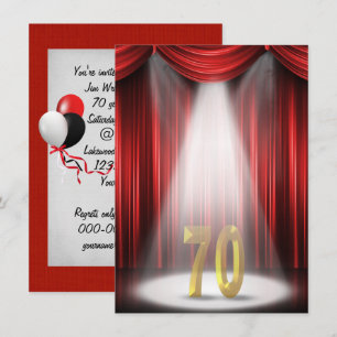 70th Birthday Party in spotlight Invitation
