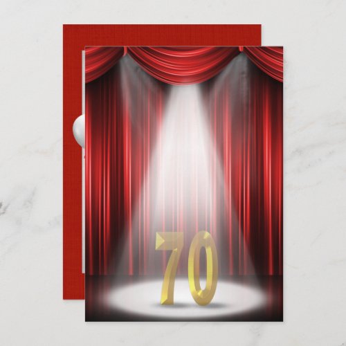 70th Birthday Party in spotlight Invitation