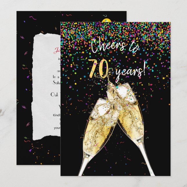 70th Birthday party Invitation (Front/Back)