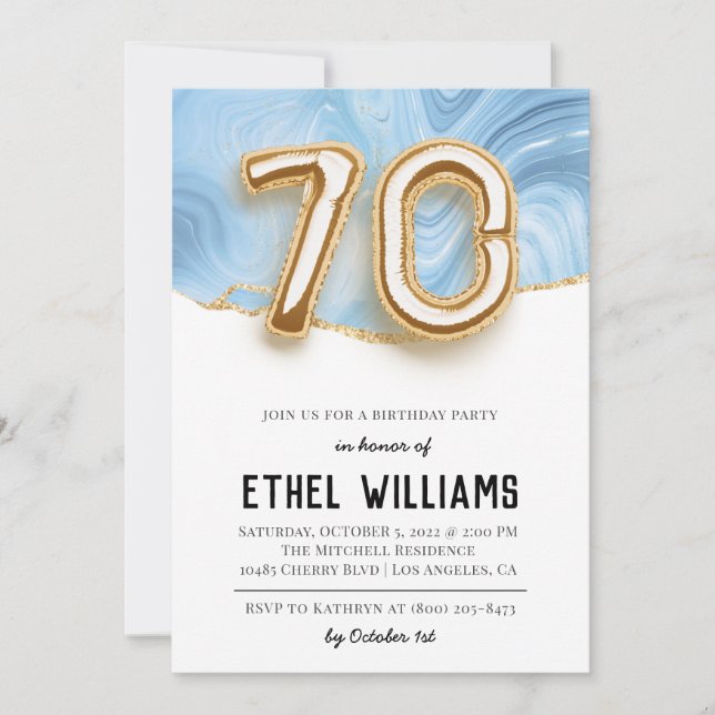 70th Birthday Party Invitation (Front)