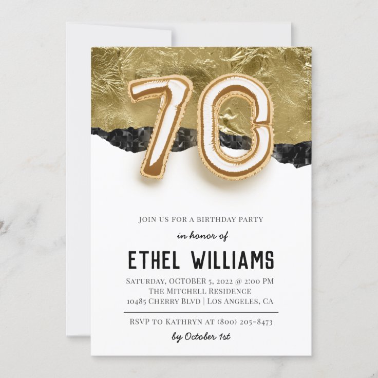 70th Birthday Party Invitation | Zazzle