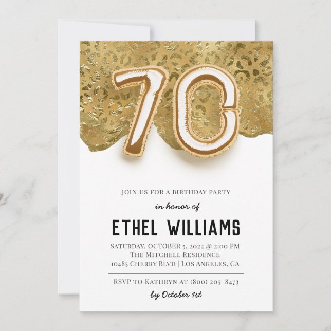 70th Birthday Party Invitation (Front)