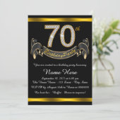 70th Birthday Party Invitation (Standing Front)