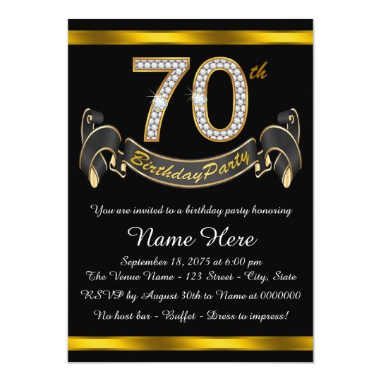 70th birthday party invitation