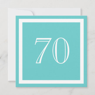 70th Birthday Party Invitation - Aqua