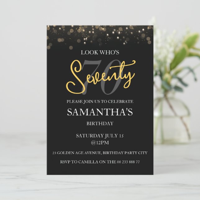 70th Birthday Party Invitation for Men and Women (Standing Front)