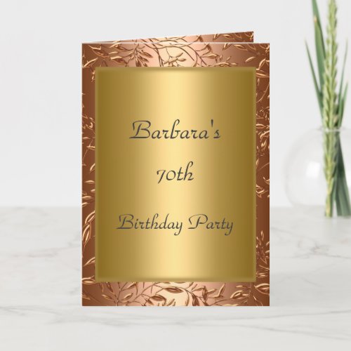 70th Birthday Party Invitation Gold