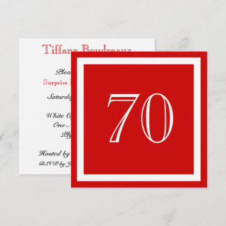 70th Birthday Party Invitation - Red