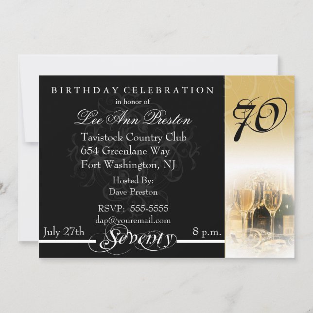 70th Birthday Party Invitations (Front)