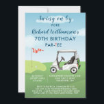 70th Birthday Party Men's Golf Theme Party   Invitation<br><div class="desc">This fun 70th Birthday Party Invitation has a Golf theme and it's perfect for a Golfer. It features a cart on a course and much to personalize to make appropriate for your own event. We have all the ingredients to make it a special party — starting with a party invitation;...</div>