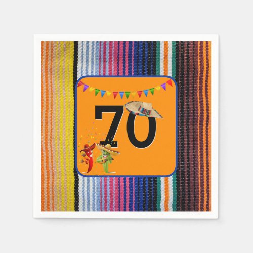 70th Birthday Party Mexican Design Napkins
