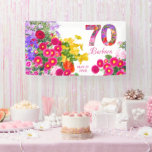 70th birthday party modern floral flowers banner<br><div class="desc">70th birthday party modern floral flowers banner
Photographed and designed with love
Organize the most wonderful party for the party girl.
Personalize with details of your choice. 
Please contact me for additional designs.
Enjoy!</div>