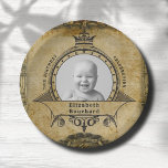 70th Birthday Party Monogram Photo Vintage Retro Paper Plates<br><div class="desc">Celebrate a special 70th birthday in vintage style with these beautiful paper plates! This monogrammed design features a classic retro font with a photo in the center. Perfect for a themed party or elegant event, these plates will make the celebration even more special. The durable paper construction ensures long-lasting use,...</div>