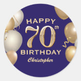 50 Stück Runde Aufkleber „Cheers To 70 Years“ – 5 Cm Durchmesser Für 70. Geburtstag