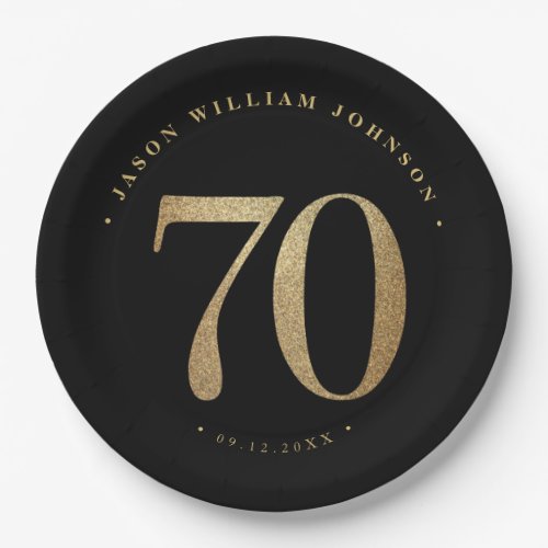 70th Birthday Party Paper Plates