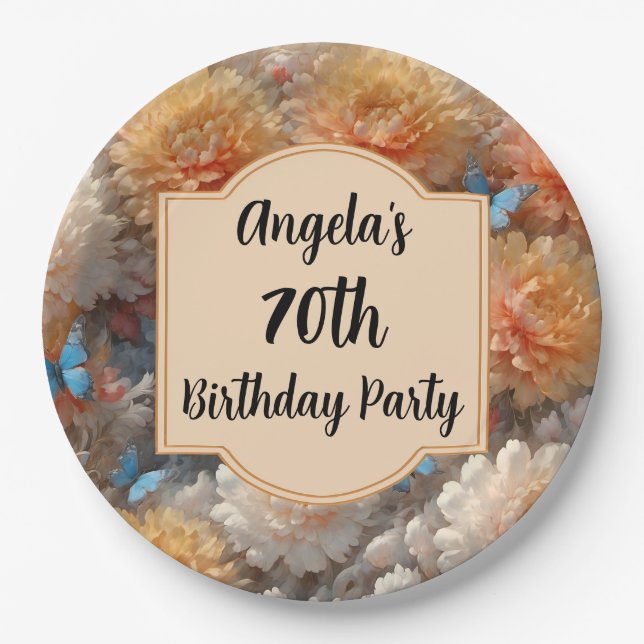 70th Birthday Party Paper Plates (Front)