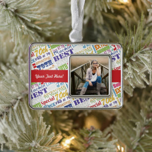 70th Birthday Party Personalized Gifts Christmas Ornament