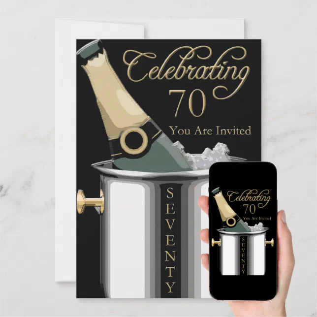 70th Birthday Party Personalized Invitation Zazzle