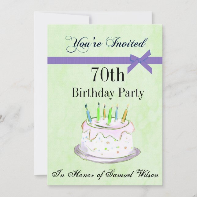 70th Birthday Party Personalized Invitation (Front)
