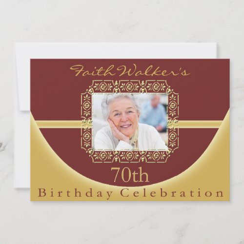 70th Birthday Party Personalized Invitation