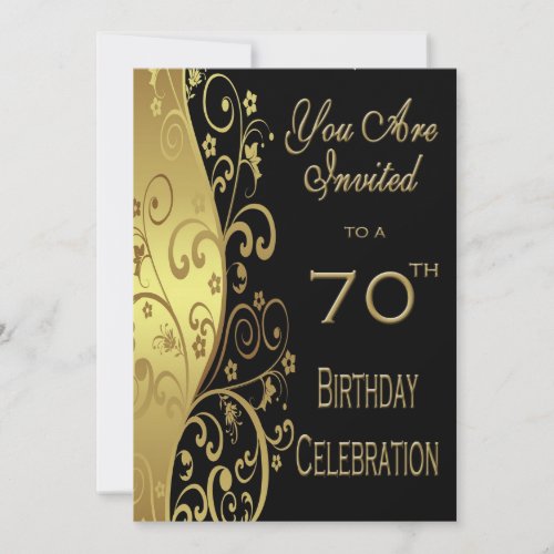 70th Birthday Party Personalized Invitation