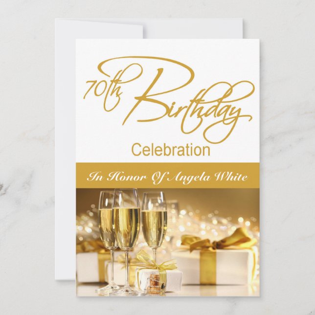 70th Birthday Party Personalized Invitation (Front)