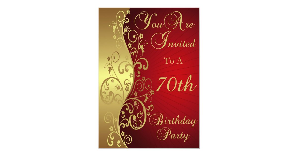 70th Birthday Party Personalized Invitation | Zazzle.com