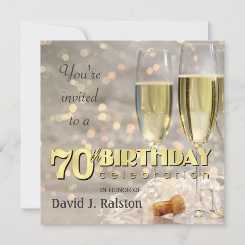 70th Birthday Party  - Personalized Invitations