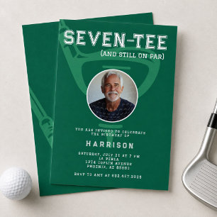 70th Birthday Party Photo Modern Golf Green Invitation