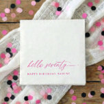 70th Birthday Party Pink Hello 70 Modern Elegant Napkins<br><div class="desc">70th Birthday Napkins: Honor seventy wonderful years with pink birthday party napkins that feel vibrant and refined. The modern script and minimalist layout create a simple, elegant look that complements any stylish celebration. The lively pink tone, with hints of fuchsia depth, brings warmth and personality while maintaining a clean, minimal...</div>