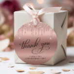 70th Birthday Party Rose Gold Glitter Thank You Favor Tags<br><div class="desc">Elegant gift tags for your 70th birthday party featuring "Thank You" and "70 & Fabulous" in stylish calligraphy and rose gold faux glitter.</div>