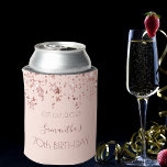 70th birthday party rose gold shiny stars glittery can cooler<br><div class="desc">A cooler for a girly and glamorous 70th birthday party with the girls. A faux rose gold background with an elegant rose gold, copper colored dripping and shining stars. The name is written in dark rose gold color with a modern hand lettered style script. Template for name, a date, age...</div>