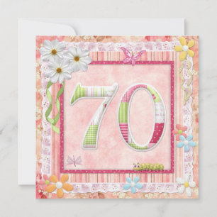 70th birthday party scrapbooking style invitation