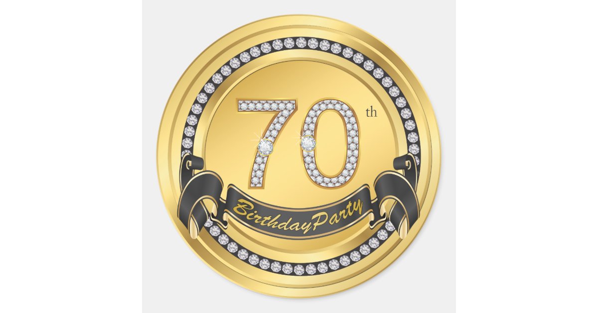 70th Birthday Party Stickers Zazzle