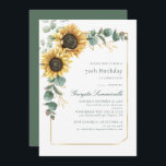 70th Birthday Party Sunflower Eucalyptus Botanical Invitation<br><div class="desc">Sunflower 70th Birthday Party Eucalyptus Invitation you can easily customize by clicking the "Personalize" button. Perfect for birthdays,  bridal showers,  and much more.</div>