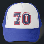 70th Birthday Party Trucker Hat<br><div class="desc">Milestone 70th Birthday Party Trucker Hat for a man or woman who is turning 70 years old</div>