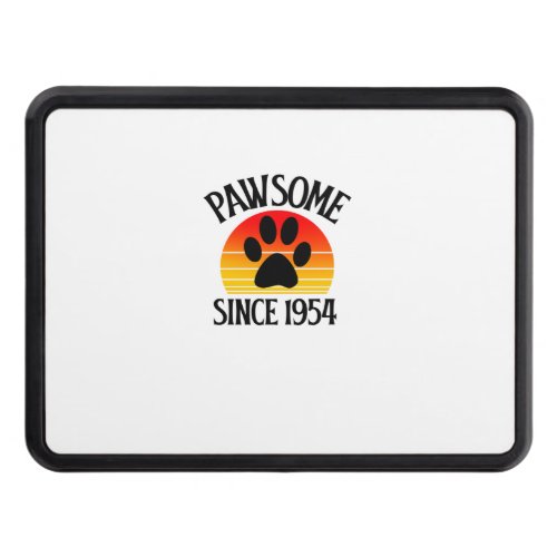 70th Birthday Pawsome Since 1954 70 Year Old Cat L Hitch Cover