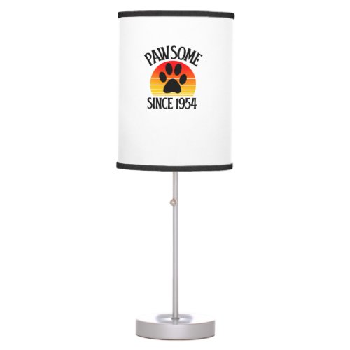 70th Birthday Pawsome Since 1954 70 Year Old Cat L Table Lamp