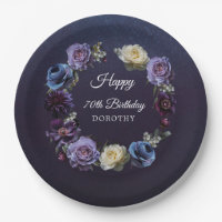 70th Birthday Personalized Moody Purple Flower