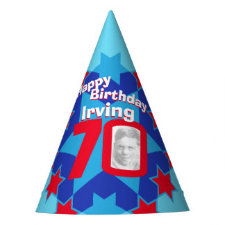 70th birthday personalized photo star name hat