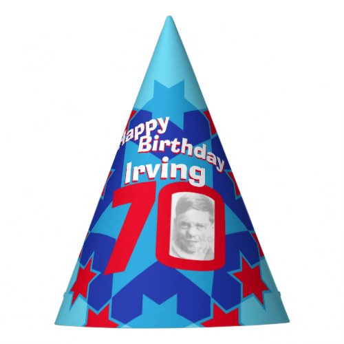 70th birthday personalized photo star name hat