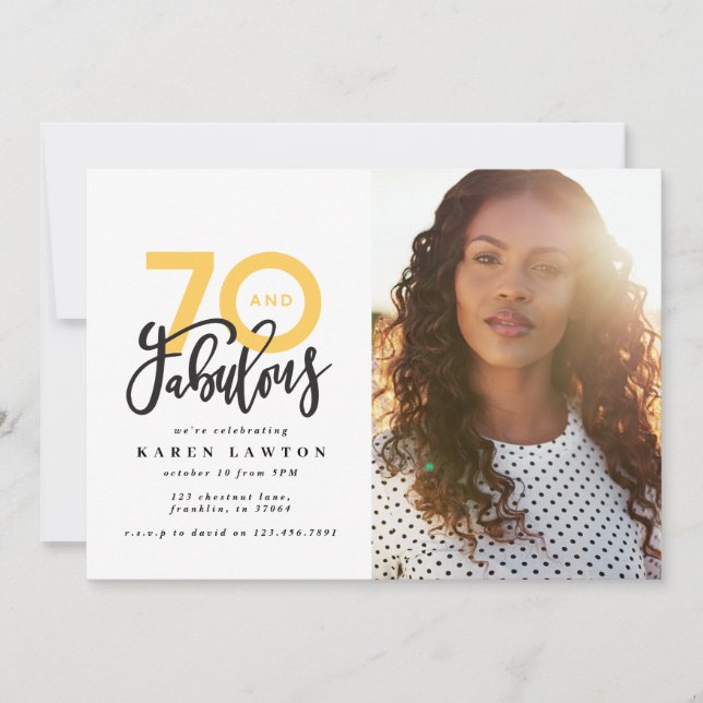 70th birthday photo 70 & fabulous modern colorful (Front)