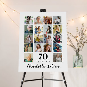 70th Birthday Photo Collage 18 Photos Foam Board