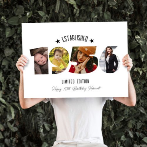 70th birthday Photo Collage established 1956