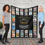 70th Birthday Photo Collage Grandfather Fleece Blanket<br><div class="desc">Personalized gift fleece blanket with 32 photos of your choice. A wonderful gift idea to commemorate a special birthday for that wonderful person. TOP TIP: If you Pre-crop your photos into a square shape before you upload them you have control of how they look. No problem if you can't do...</div>
