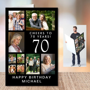 70th Birthday Photo Collage Jumbo Card