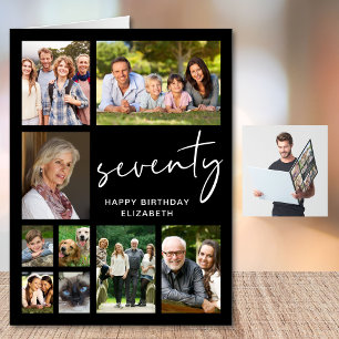 70th Birthday Photo Collage Jumbo Card