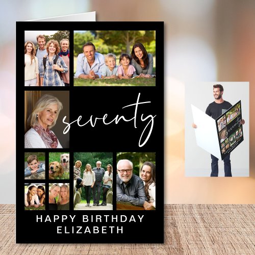 70th Birthday Photo Collage Jumbo Card